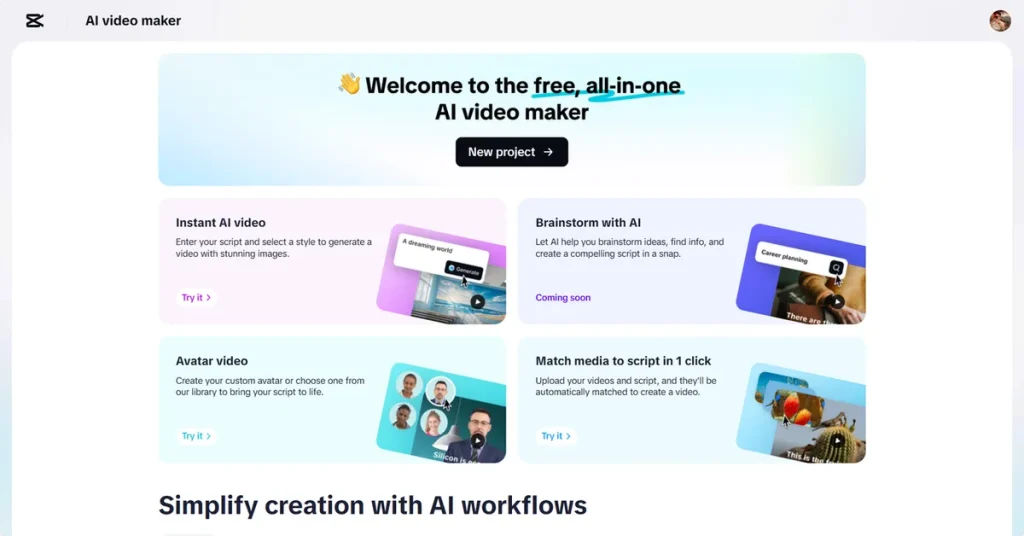 CapCut Web’s AI