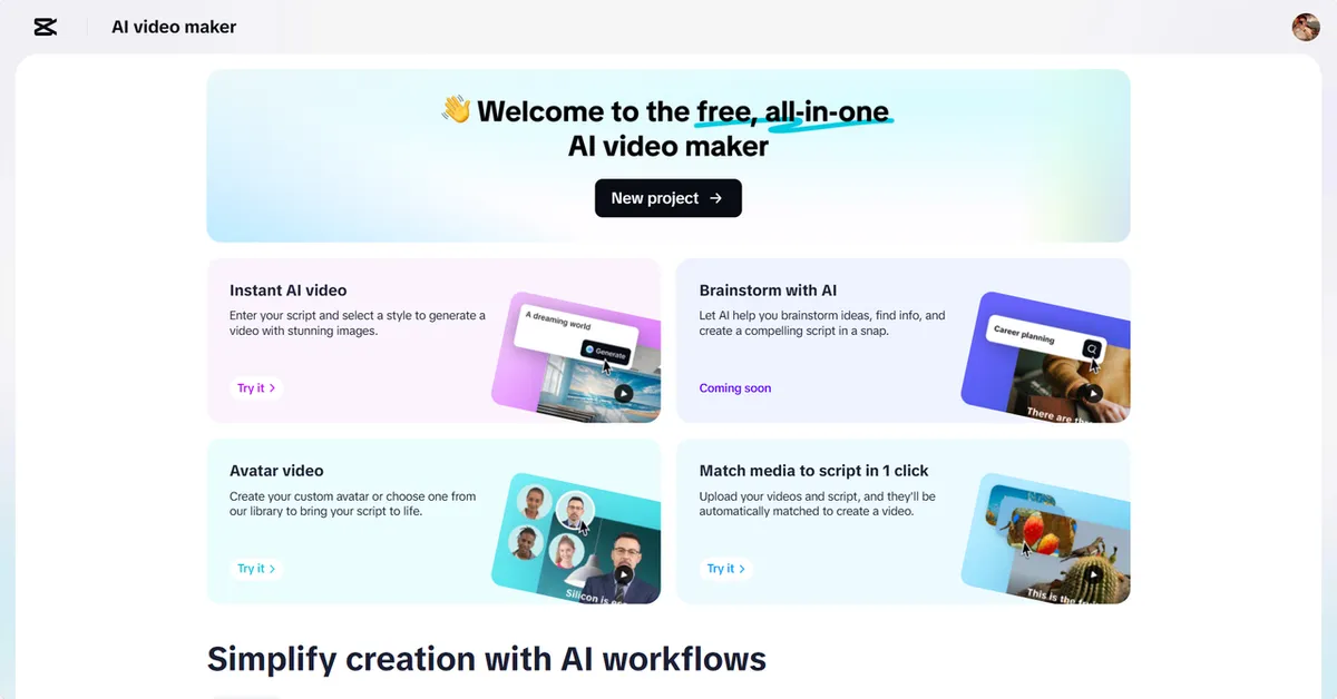 CapCut Web’s AI